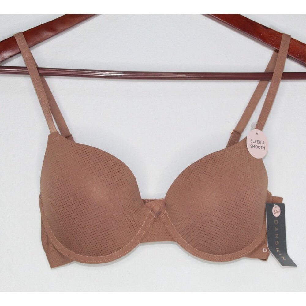 Danskin Smooth & Sleek Women's Bra 34 C Tan Rose Gold Wired Structured Bra NWT‎